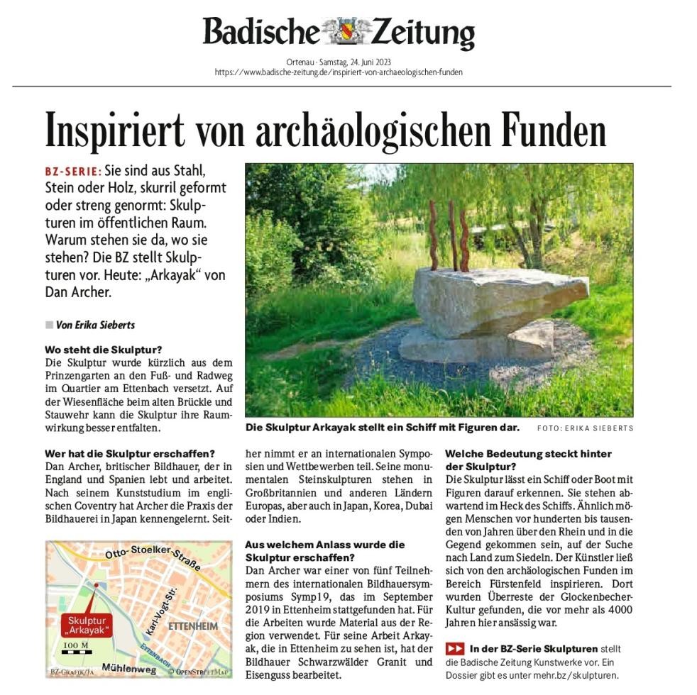 Bericht aus der Badischen Zeitung zur Skulptur
